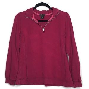 3/$20 Eddie Bauer Burgundy Red Sweater with zipper